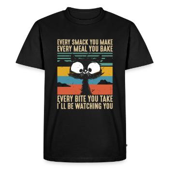 Chaque claque, chaque repas, chaque bouchée que je regarderai - T-shirt Premium bio Homme - noir - Devant - Nico (187cm)