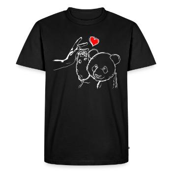 Panda Love Panda High Five - Men's Premium Organic T-Shirt - black - Front - Nico (187cm)