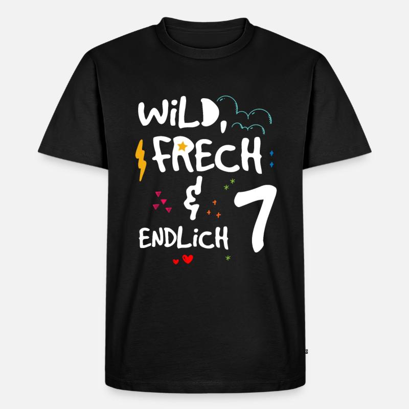 Wild Frech & endlich 7 - Männer Premium Bio T-Shirt - Schwarz