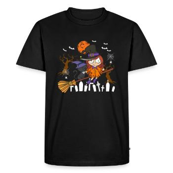 Sorcière folle du chat noir - T-shirt Premium bio Homme - noir - Devant - Nico (187cm)