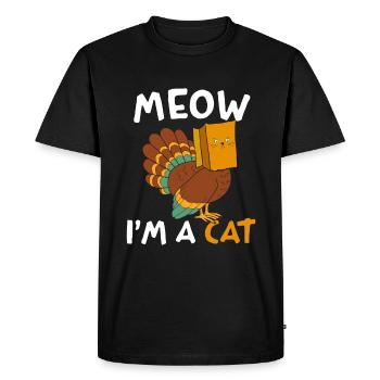 Miaou je suis une dinde de chat en costume de chat - T-shirt Premium bio Homme - noir - Devant - Nico (187cm)