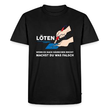 Soudure quand ça sent le poulet - T-shirt Premium bio Homme - noir - Devant - Nico (187cm)