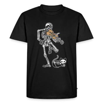Squelette Violon Cat - T-shirt Premium bio Homme - noir - Devant - Nico (187cm)