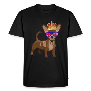 Chihuahua portant la couronne de la reine - T-shirt Premium bio Homme - noir - Devant - Nico (187cm)