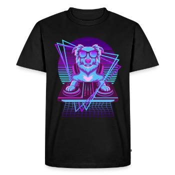 Party Music Techno Dog Vaporwave DJ Retriever - Men's Premium Organic T-Shirt - black - Front - Nico (187cm)