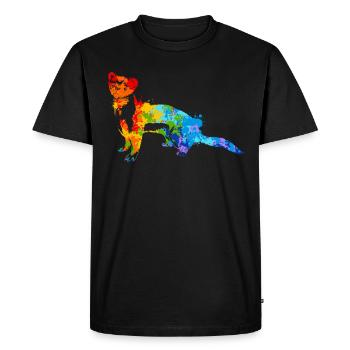 Weasel Splash Art Ferret Animal - Men's Premium Organic T-Shirt - black - Front - Nico (187cm)