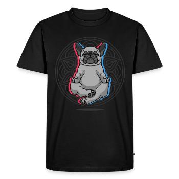 Yoga Carlin Chien Chiens Yoga - T-shirt Premium bio Homme - noir - Devant - Nico (187cm)