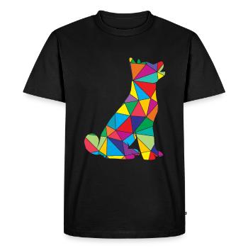 Chien Polygon Chien Doggy Dogs - T-shirt Premium bio Homme - noir - Devant - Nico (187cm)