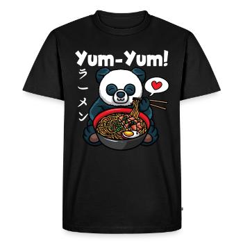 Yum Yum Japan Anime Ramen Noodle Panda - Men's Premium Organic T-Shirt - black - Front - Nico (187cm)