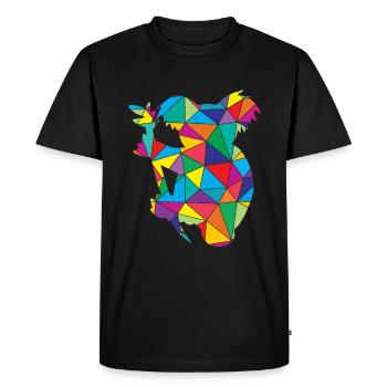 Koala Polygon Wild Animal - Men's Premium Organic T-Shirt - black - Front - Nico (187cm)