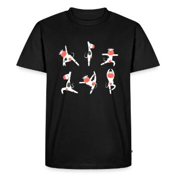 Yoga Cow Meditation Cattle Doing Yoga Exercises - Men's Premium Organic T-Shirt - black - Front - Nico (187cm)