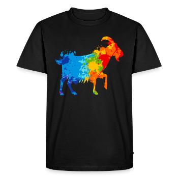 Goat Splash Art Farmer Animal Lover - T-shirt Premium bio Homme - noir - Devant - Nico (187cm)