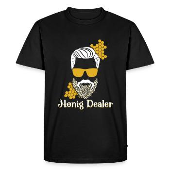 Marchand de miel - T-shirt Premium bio Homme - noir - Devant - Nico (187cm)