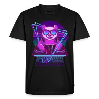 Party Music Techno Panda Vaporwave DJ Panda - Men's Premium Organic T-Shirt - black - Front - Nico (187cm)