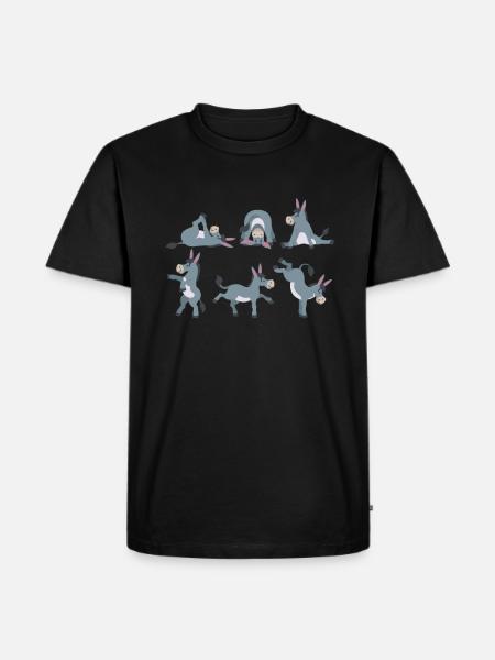 Yoga âne - T-shirt Premium bio Homme - noir