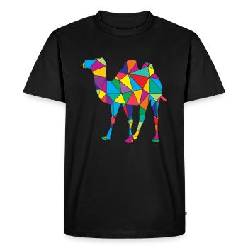 Kamel Polygon Wüste Kunst - Männer Premium Bio T-Shirt - Schwarz - Vorne - Nico (187cm)