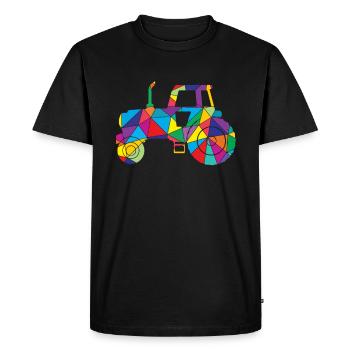 Low Poly Farm Tracteur Poly Farm - T-shirt Premium bio Homme - noir - Devant - Nico (187cm)