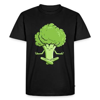 Broccoli Yoga - Men's Premium Organic T-Shirt - black - Front - Nico (187cm)