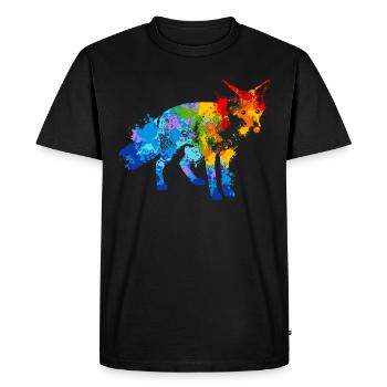 Fox Splash Art Forest Animal Lover - T-shirt Premium bio Homme - noir - Devant - Nico (187cm)