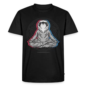 Namaste Sloth Mandala Lotus Meditation Sloth - Men's Premium Organic T-Shirt - black - Front - Nico (187cm)