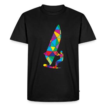 Low Poly Windsurfing Polygon Windsurfing - T-shirt Premium bio Homme - noir - Devant - Nico (187cm)