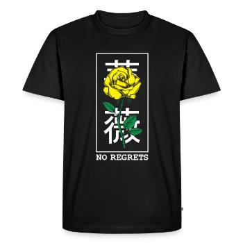 Black Rose No Regrets Floral Flower Rose - Men's Premium Organic T-Shirt - black - Front - Nico (187cm)