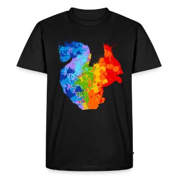 Écureuil Splash Art Animal Lover - T-shirt Premium bio Homme - noir - Devant - Nico (187cm)