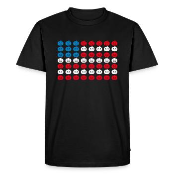 Citrouille d’Halloween Drapeau américain Patriotisme - T-shirt Premium bio Homme - noir - Devant - Nico (187cm)