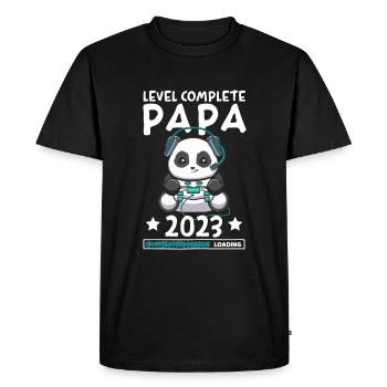 Level Complete PAPA 2023 Loading Gaming Panda - Men's Premium Organic T-Shirt - black - Front - Nico (187cm)
