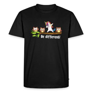 Soyez une licorne différente Soyez une licorne autiste - T-shirt Premium bio Homme - noir - Devant - Nico (187cm)
