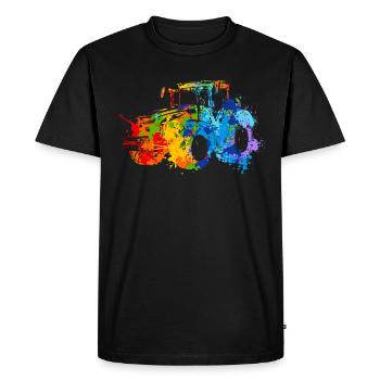 Splash Tractor - Men's Premium Organic T-Shirt - black - Front - Nico (187cm)