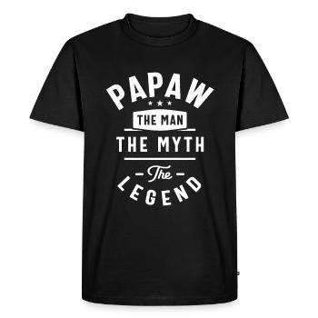 Papaw The Man The Myth The Legend - Men's Premium Organic T-Shirt - black - Front - Nico (187cm)
