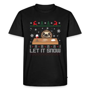 Let it snow Sloth Ugly Sweater - T-shirt Premium bio Homme - noir - Devant - Nico (187cm)
