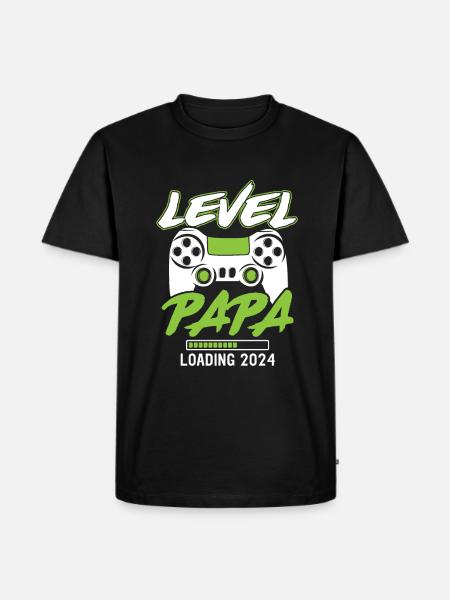 Papa Level Loading 2024 - Men's Premium Organic T-Shirt - black