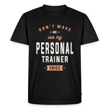 Personal Trainer - Voice of Motivation - Men's Premium Organic T-Shirt - black - Front - Nico (187cm)