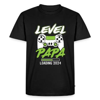 Papa Level Loading 2024 - Men's Premium Organic T-Shirt - black - Front - Nico (187cm)