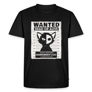 Chat Schrödingers recherché mort ou vif - T-shirt Premium bio Homme - noir - Devant - Nico (187cm)