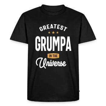 Universe's Greatest Grumpa - Father's Day - Men's Premium Organic T-Shirt - black - Front - Nico (187cm)