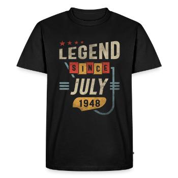 75 Years Old Legend Since July 1948 75th Birthday - Men's Premium Organic T-Shirt - black - Front - Nico (187cm)