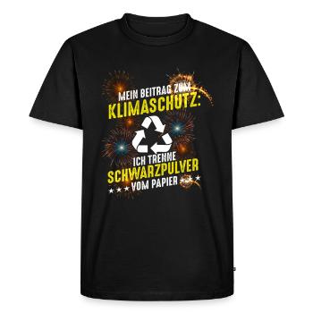 My contribution to climate protection Pyrotechnicians - Men's Premium Organic T-Shirt - black - Front - Nico (187cm)