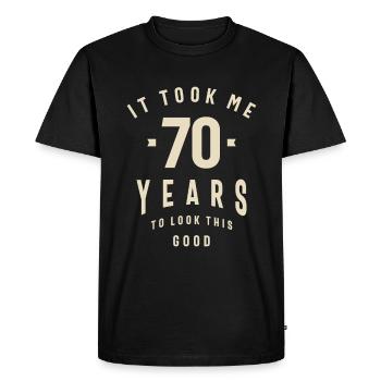 70 Years of Timeless Style - 70th Birthday - Men's Premium Organic T-Shirt - black - Front - Nico (187cm)