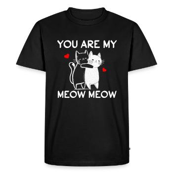 Tu es mon miaou miaou - T-shirt Premium bio Homme - noir - Devant - Nico (187cm)