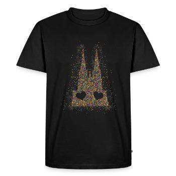 Confettis au cœur de Cologne - T-shirt Premium bio Homme - noir - Devant - Nico (187cm)