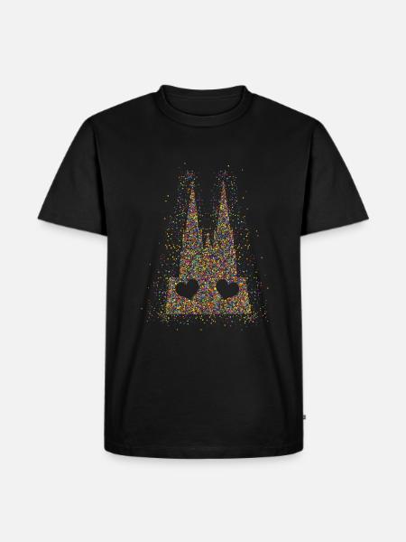 Konfetti Im Herzen Köln Herzschlag - Männer Premium Bio T-Shirt - Schwarz