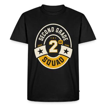 Second 2nd Grade Squad Team Back To School - Men's Premium Organic T-Shirt - black - Front - Nico (187cm)