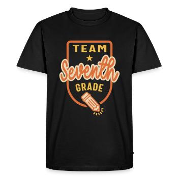 Team Seventh Grade Teacher Student Back to School - Men's Premium Organic T-Shirt - black - Front - Nico (187cm)