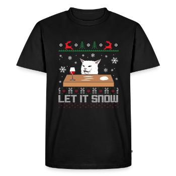 Let It Snow Cat Meme - T-shirt Premium bio Homme - noir - Devant - Nico (187cm)