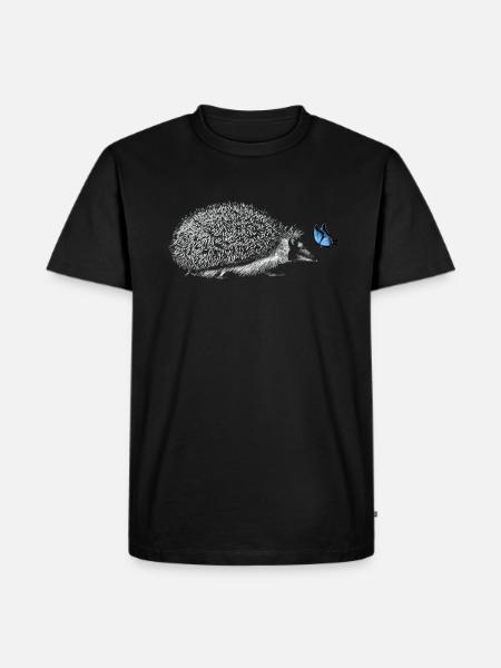 Hérisson avec papillon - T-shirt Premium bio Homme - noir