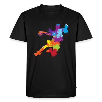 Splash Art Basketball - Men's Premium Organic T-Shirt - black - Front - Nico (187cm)