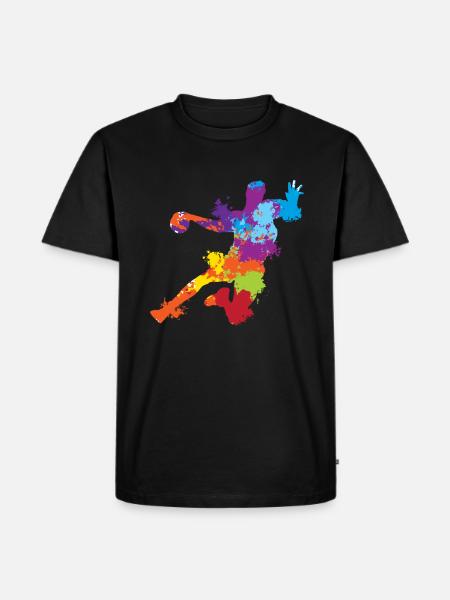 Splash Art Basketball - Men's Premium Organic T-Shirt - black